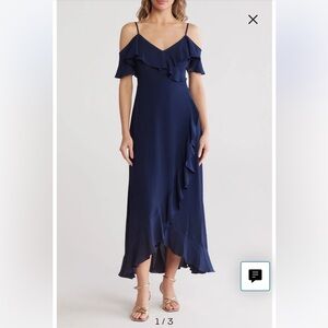 NWT size 14 Ruffle Cold Shoulder Maxi Dress